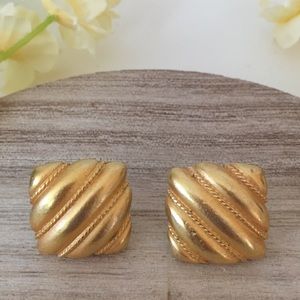 AK Gold Tone Stud Textured Earrings